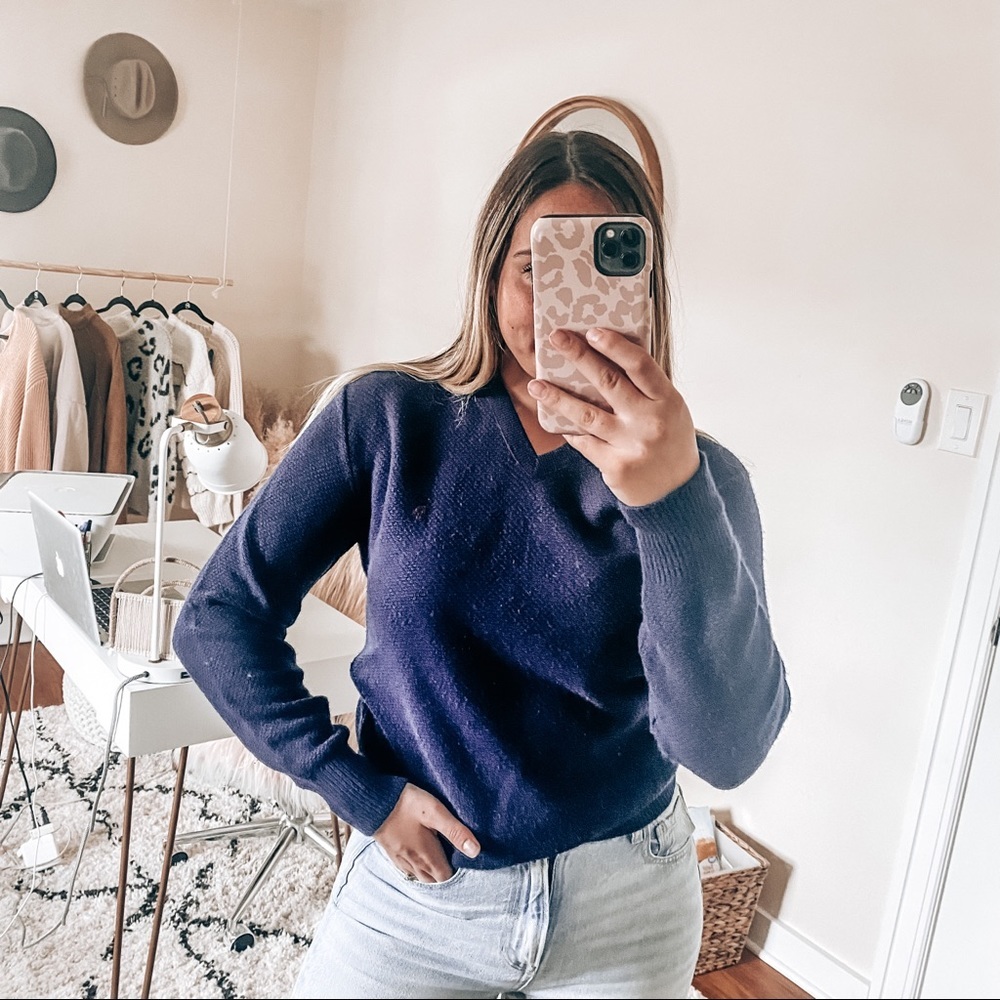 Vintage Christian Dior navy blue sweater